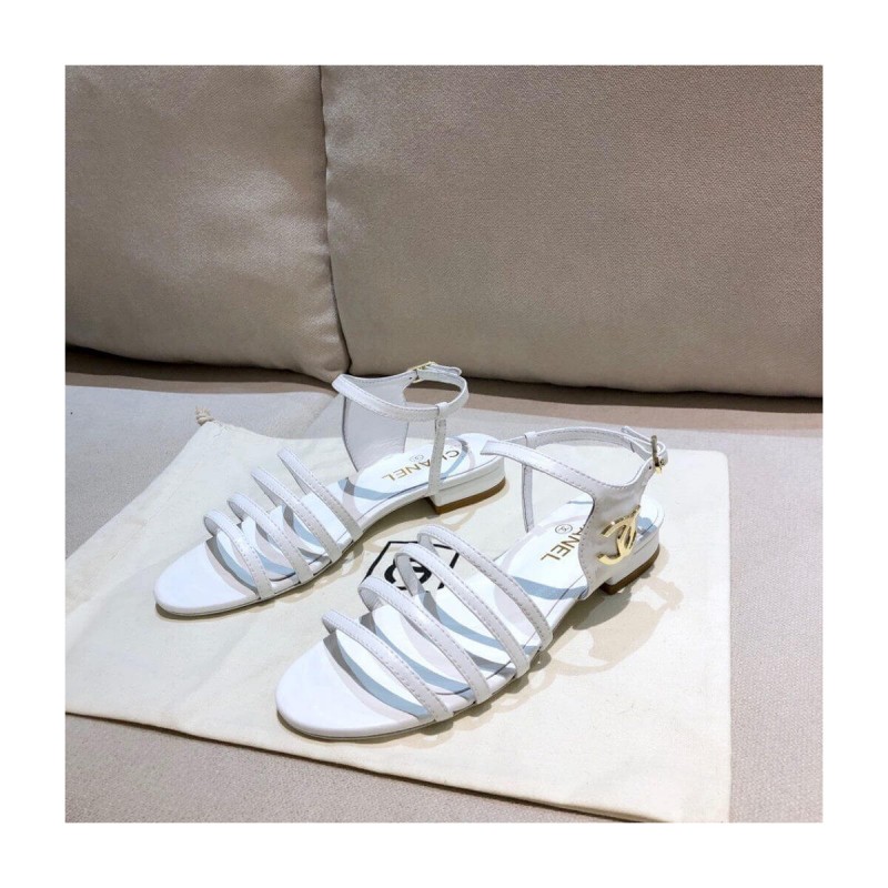 Chanel Lambskin CC Logo Sandals G36958