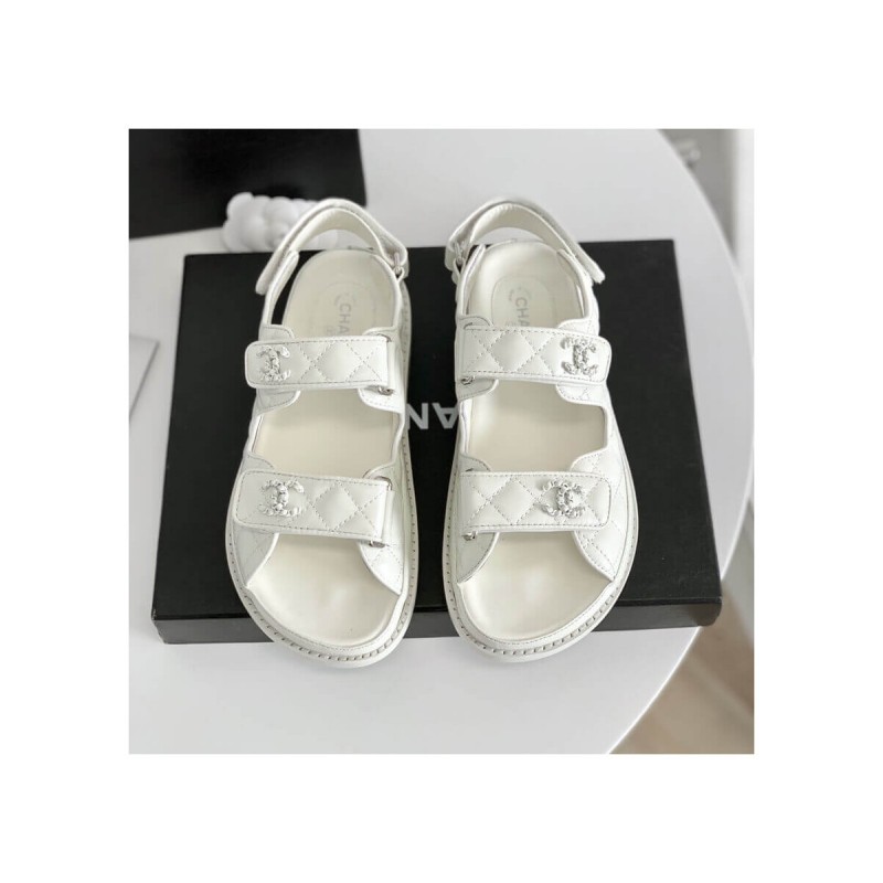 Chanel Woven CC Velcro Sandals 261155