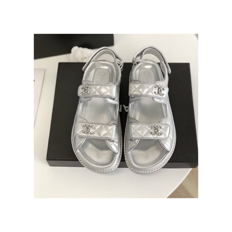 Chanel Woven CC Velcro Sandals 261155