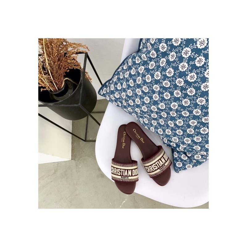 Dior Dway Mule In Embroidered Cotton KCQ301