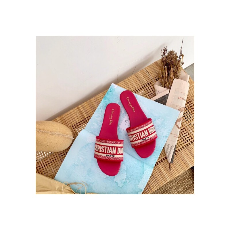 Dior Dway Mule In Embroidered Cotton KCQ301