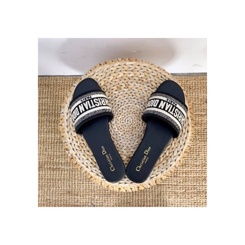 Dior Dway Mule In Embroidered Cotton KCQ301