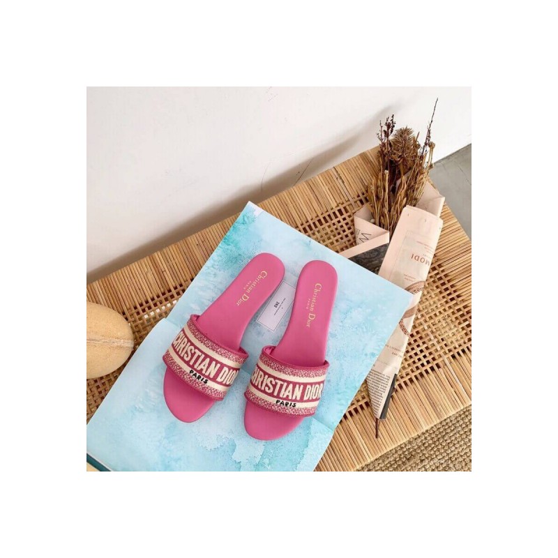 Dior Dway Mule In Embroidered Cotton KCQ301