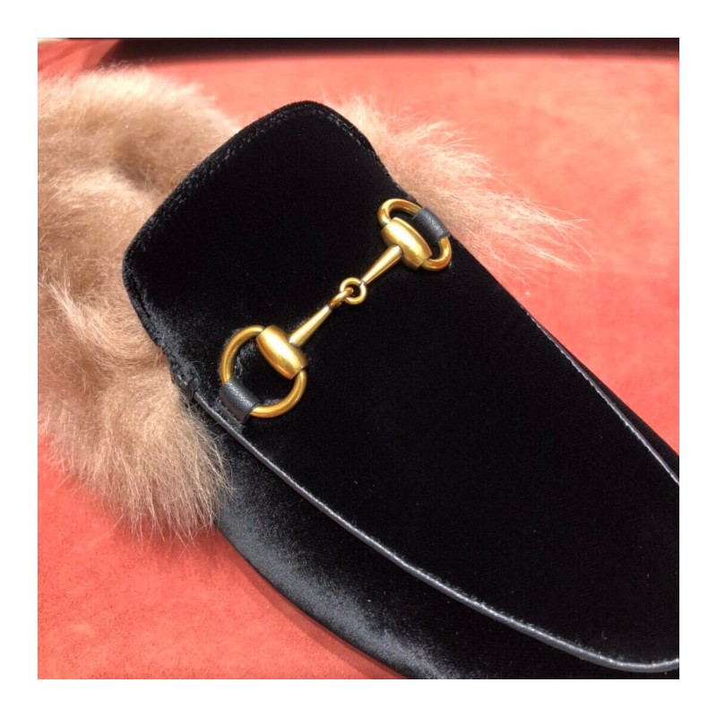 Gucci Princetown Velvet Slipper 397749