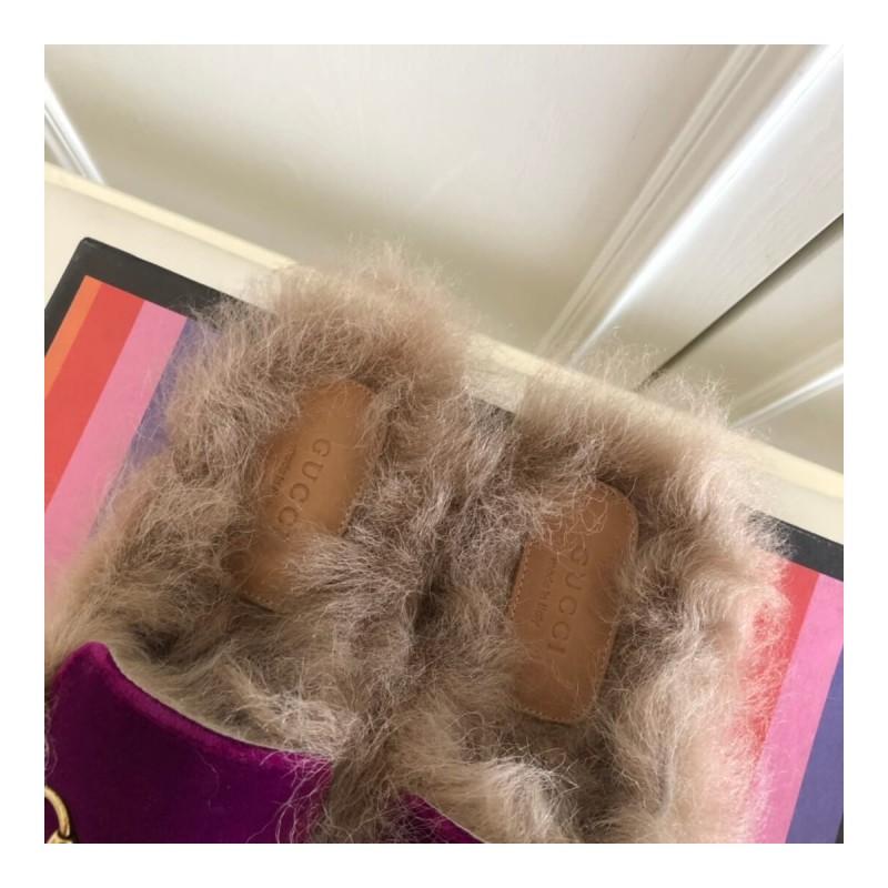 Gucci Princetown Velvet Slipper 397749
