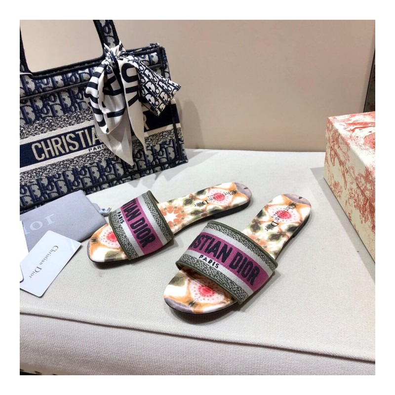 Dior Dway Mule In Embroidered Cotton KCQ3002