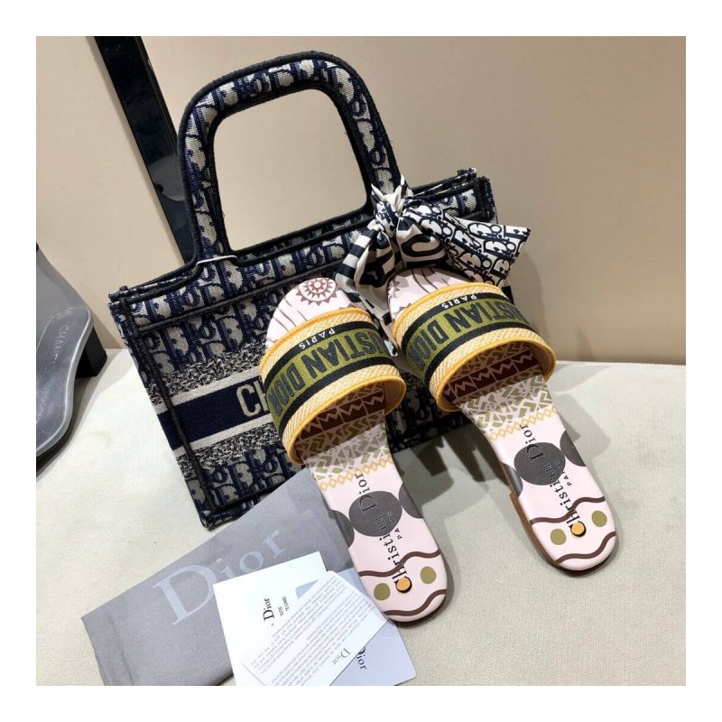 Dior Dway Mule In Embroidered Cotton KCQ3005