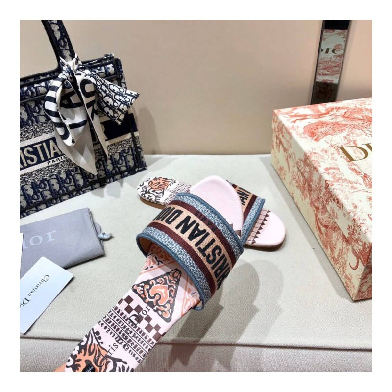 Dior Dway Mule In Embroidered Cotton KCQ3004