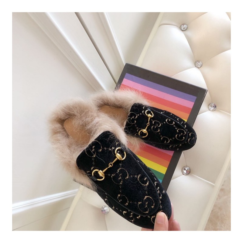 Gucci Princetown GG Velvet Slipper 448657