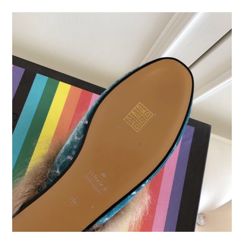 Gucci Princetown GG Velvet Slipper 448657