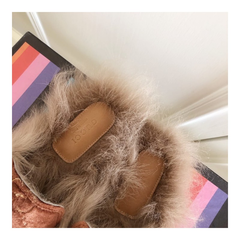Gucci Princetown GG Velvet Slipper 448657