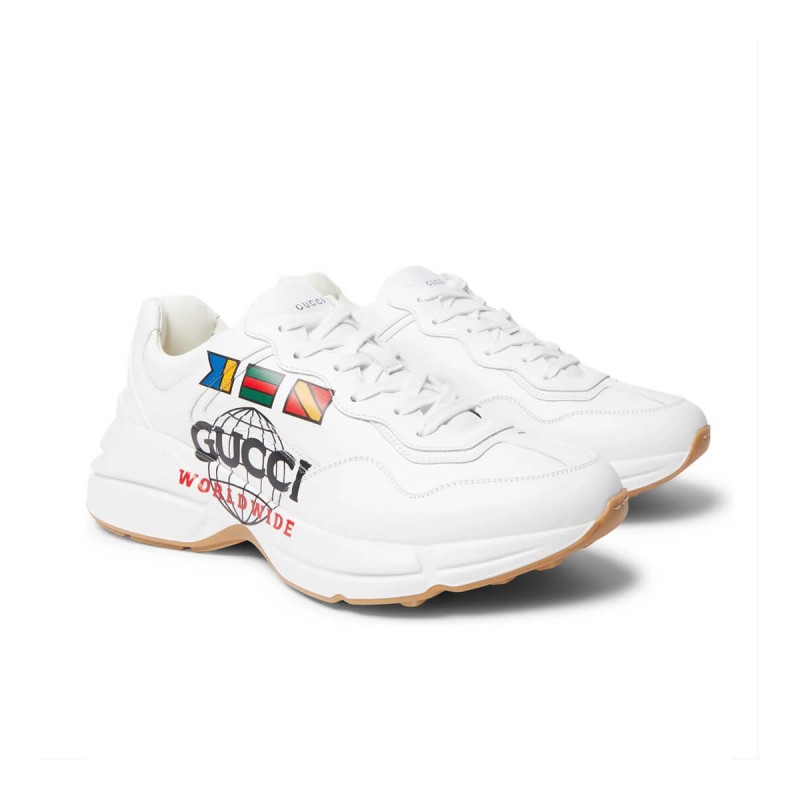 Gucci Rhyton Logo-Print Leather Trainers 550049