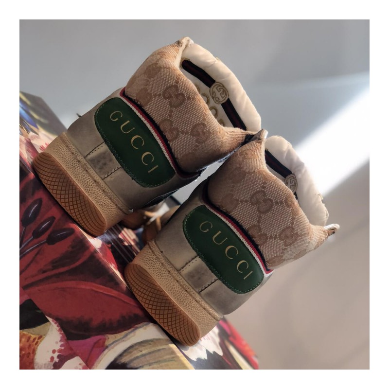 Gucci Screener GG High-Top Sneaker 563730 Green