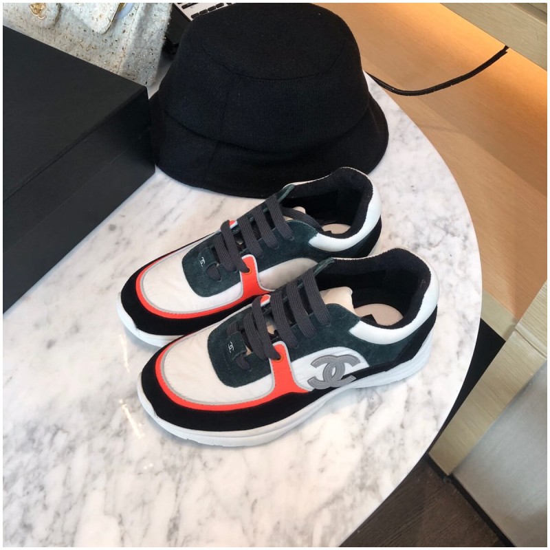 Chanel Suede Bi-color Low-Top Sneakers G34360