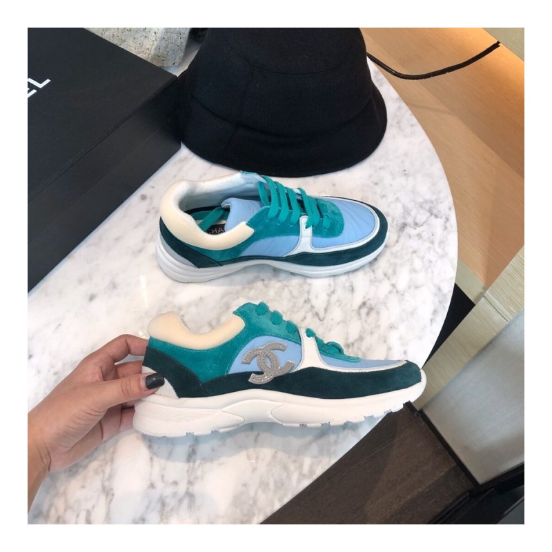 Chanel Suede Bi-color Low-Top Sneakers G34360