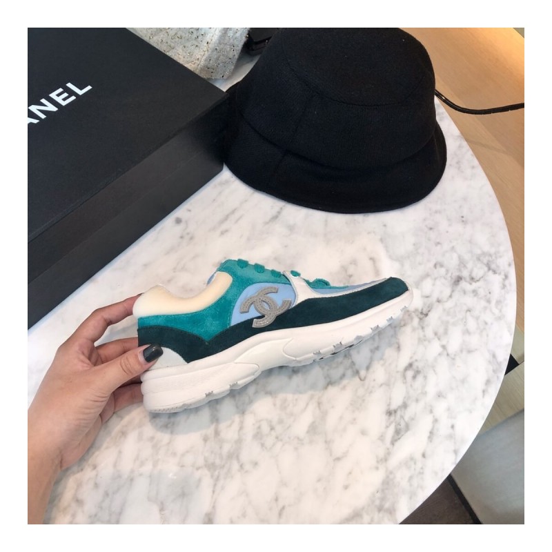 Chanel Suede Bi-color Low-Top Sneakers G34360