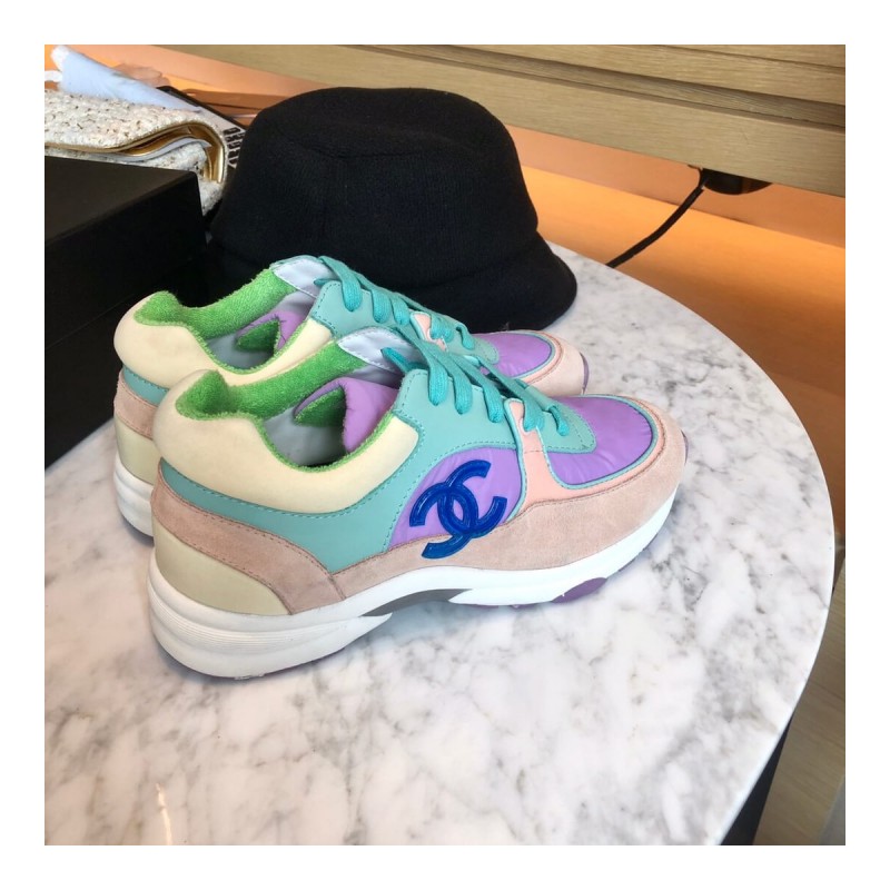 Chanel Suede Bi-color Low-Top Sneakers G34360