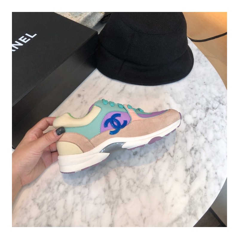 Chanel Suede Bi-color Low-Top Sneakers G34360