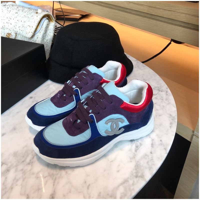 Chanel Suede Bi-color Low-Top Sneakers G34360