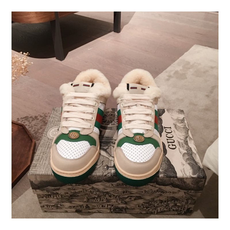 Gucci Screener Leather Sneaker 570441 White