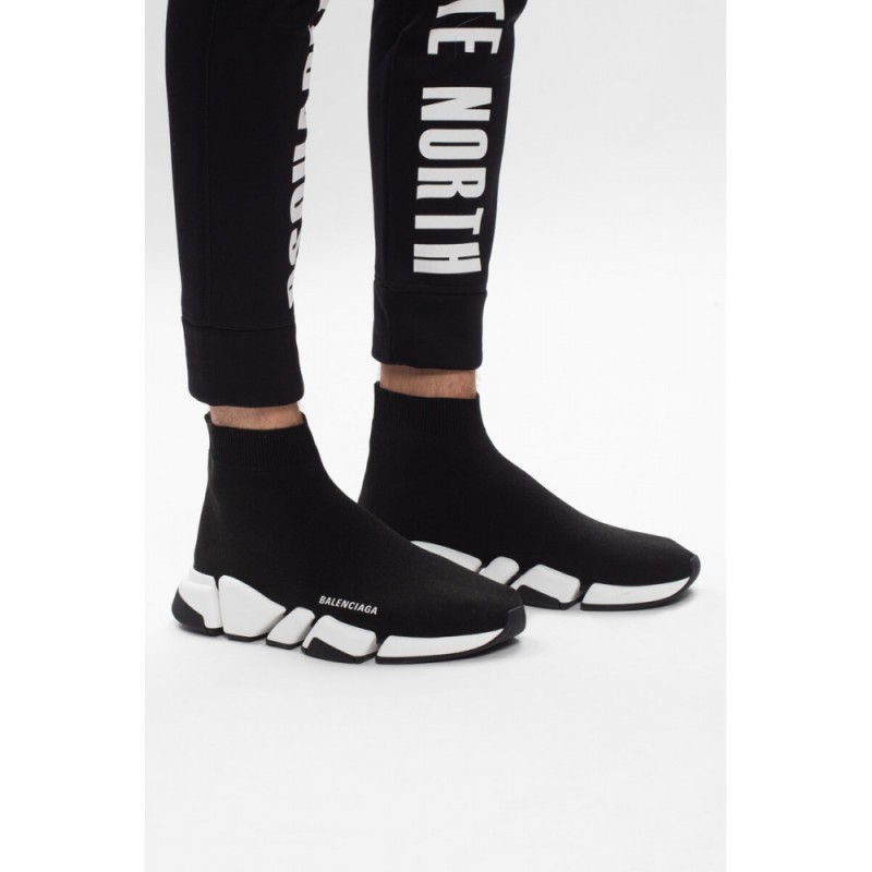 Balenciaga Speed 2.0 Knit Sock Sneakers 617239 Black/White