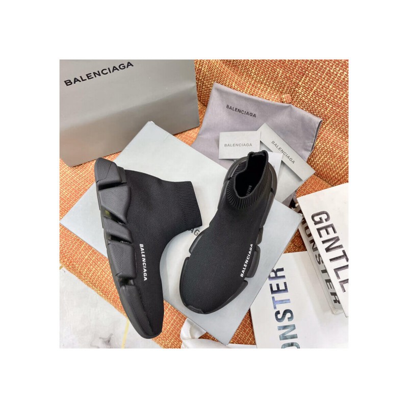 Balenciaga Speed 2.0 Knit Sock Sneakers 617239 Black