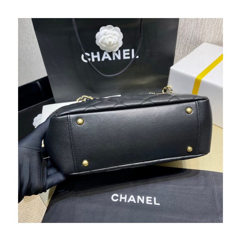 Chanel Grained Calfskin Shopping Tote Bag AS2030 Black