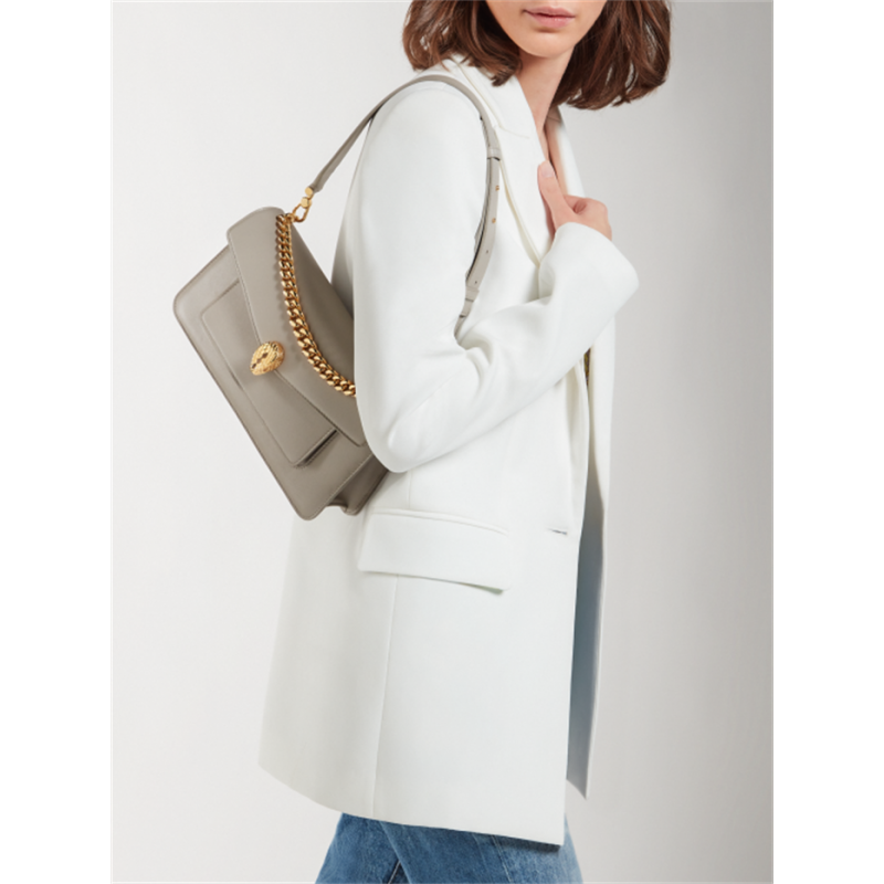 Bvlgari Serpenti East-West Maxi Chain medium shoulder bag Grey Calf Leather 292033