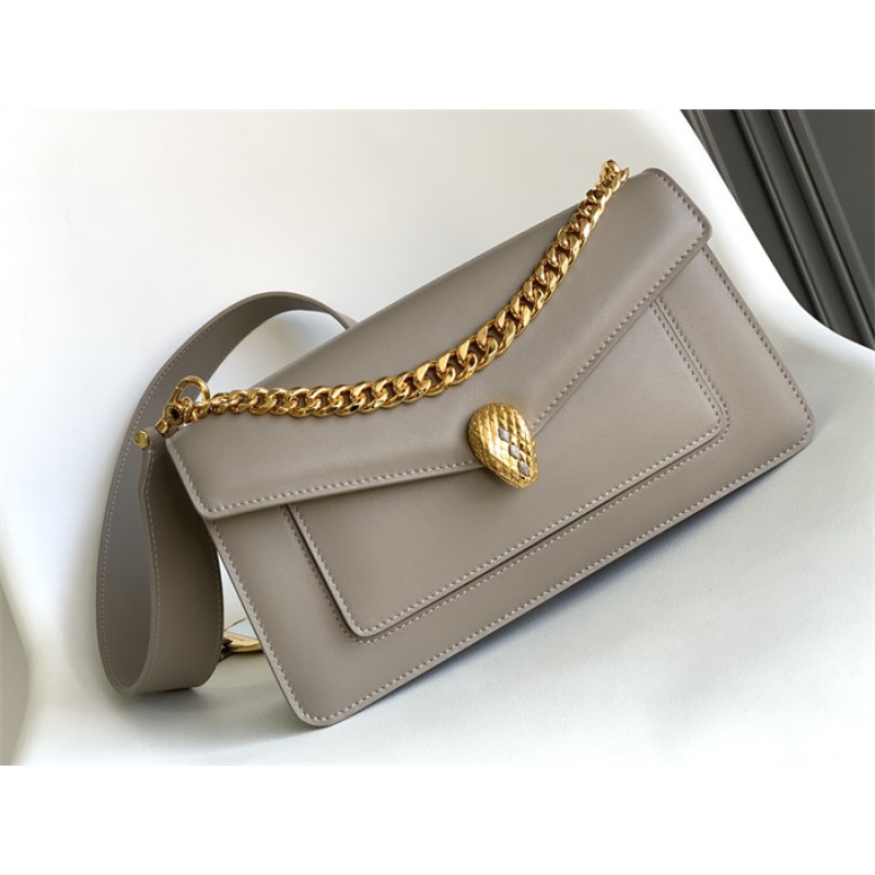 Bvlgari Serpenti East-West Maxi Chain medium shoulder bag Grey Calf Leather 292033
