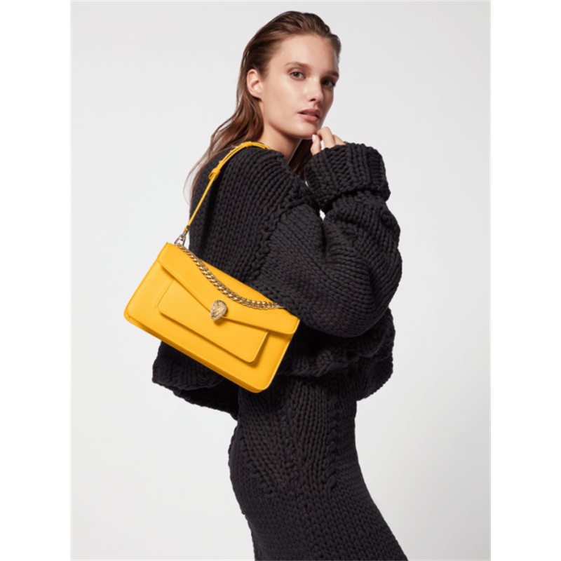 Bvlgari Serpenti East-West Maxi Chain medium shoulder bag Yellow Calf Leather 292034