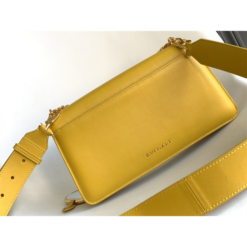 Bvlgari Serpenti East-West Maxi Chain medium shoulder bag Yellow Calf Leather 292034