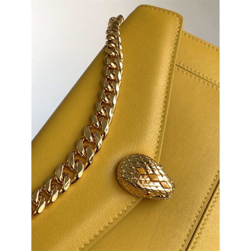 Bvlgari Serpenti East-West Maxi Chain medium shoulder bag Yellow Calf Leather 292034
