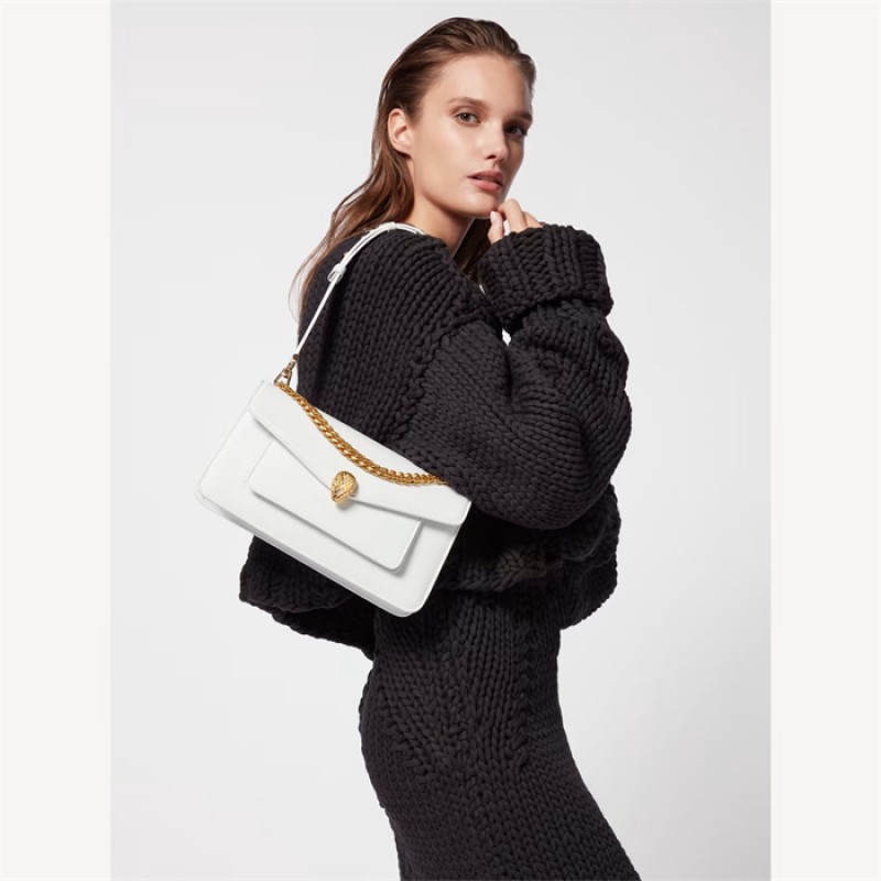 Bvlgari Serpenti East-West Maxi Chain medium shoulder bag  White Calf Leather 292054