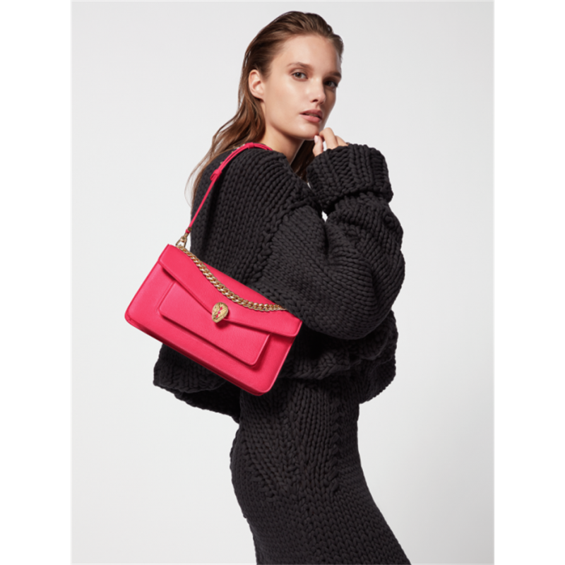 Bvlgari Serpenti East-West Maxi Chain medium shoulder bag Pink Calf Leather 292116