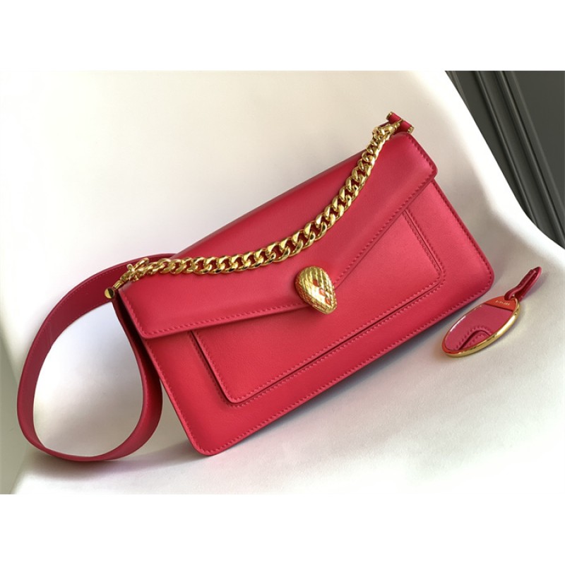 Bvlgari Serpenti East-West Maxi Chain medium shoulder bag Pink Calf Leather 292116