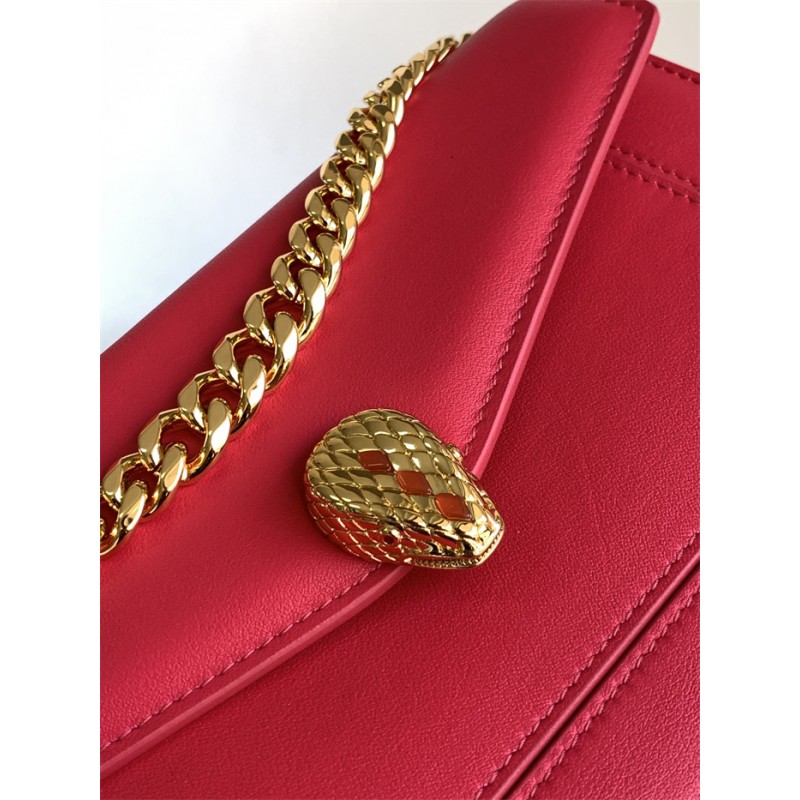 Bvlgari Serpenti East-West Maxi Chain medium shoulder bag Pink Calf Leather 292116