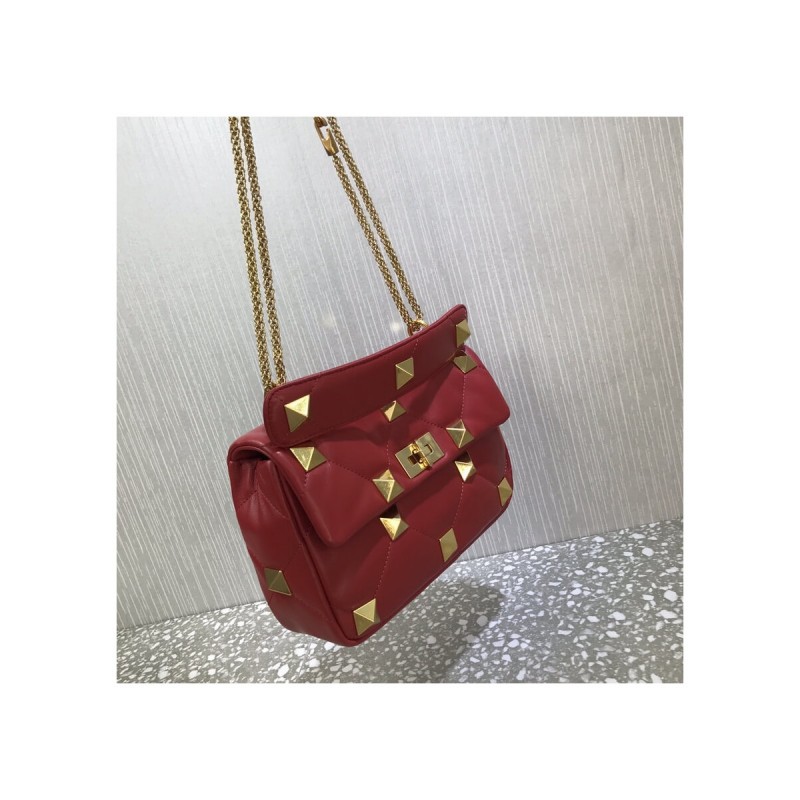 Valentino Roman Stud The Shoulder Bag In Nappa With Chain 1189S