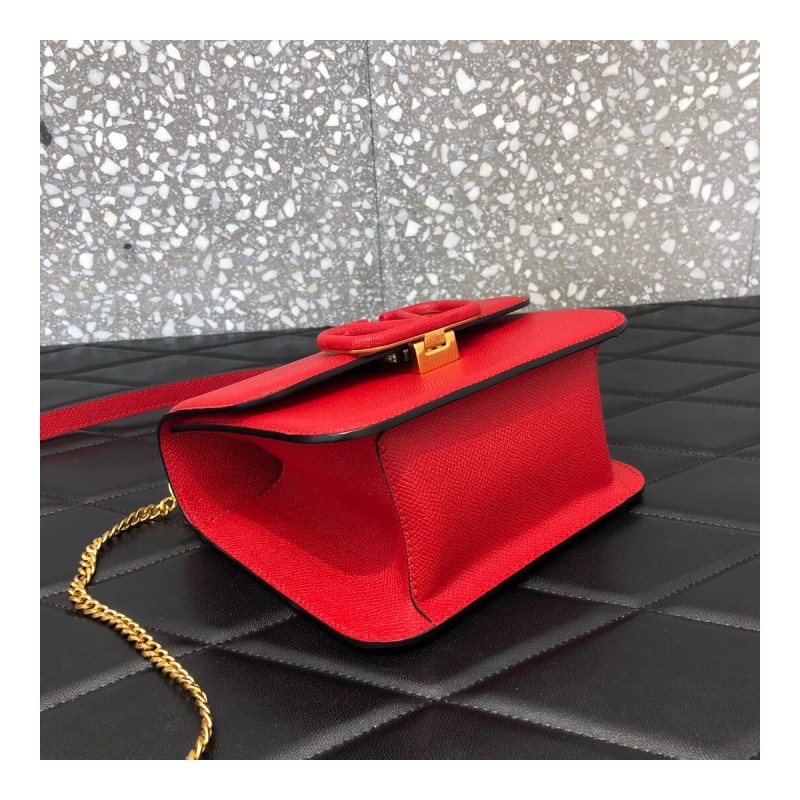 Valentino Small Vsling Shiny Calfskin Shoulder Bag 0021