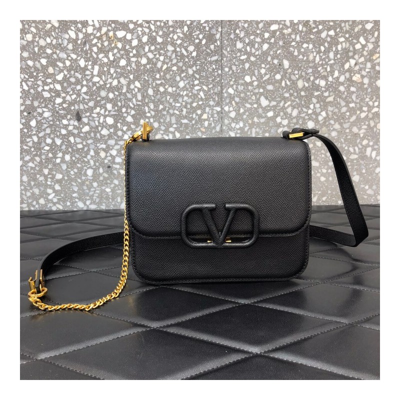 Valentino Small Vsling Shiny Calfskin Shoulder Bag 0021