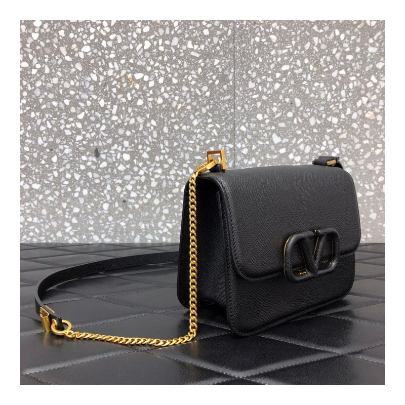 Valentino Small Vsling Shiny Calfskin Shoulder Bag 0021