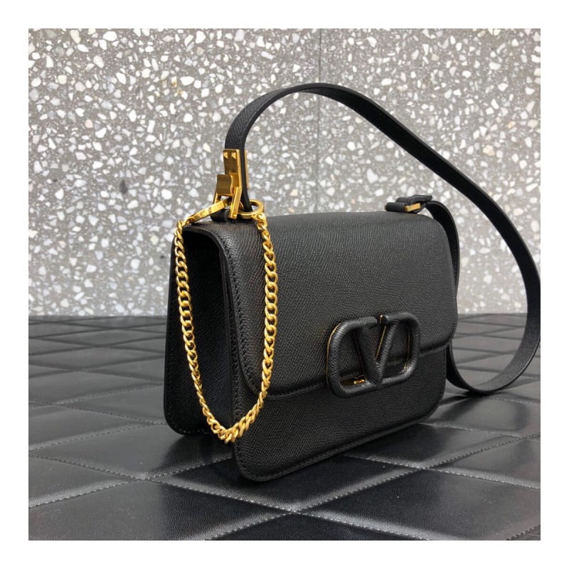 Valentino Small Vsling Shiny Calfskin Shoulder Bag 0021