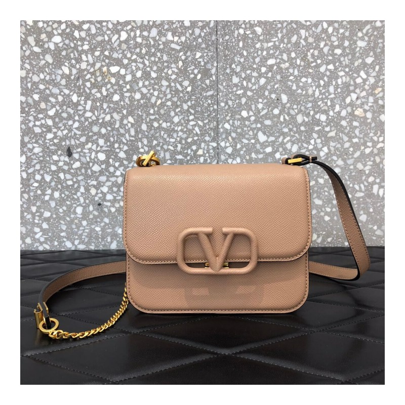 Valentino Small Vsling Shiny Calfskin Shoulder Bag 0021