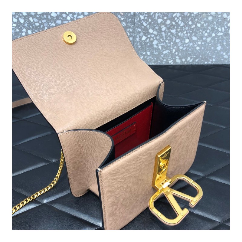 Valentino Small Vsling Shiny Calfskin Shoulder Bag 0021