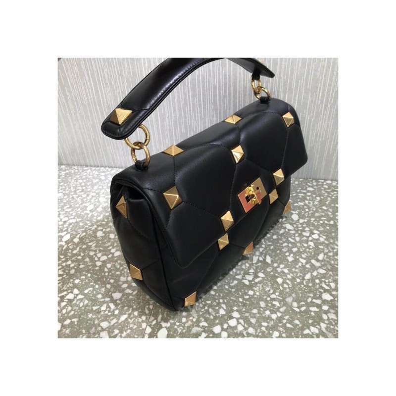 Valentino Large Roman Stud The Shoulder Bag In Nappa With Chain 1189L