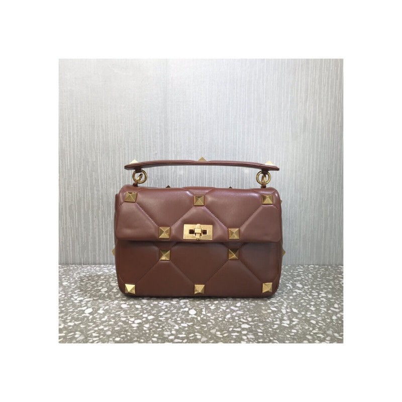 Valentino Large Roman Stud The Shoulder Bag In Nappa With Chain 1189L