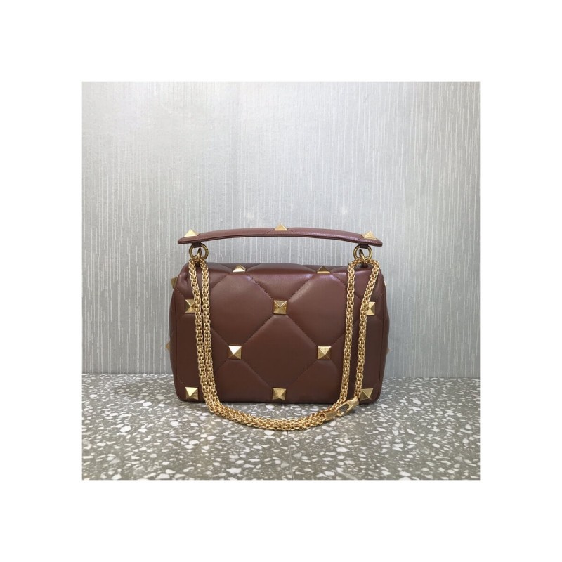Valentino Large Roman Stud The Shoulder Bag In Nappa With Chain 1189L