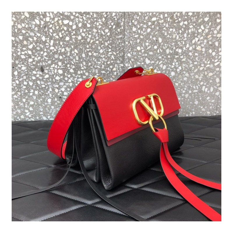 Valentino Garavani Small Vring Smooth Calfskin And Buffalo Leather Shoulder Bag 0003