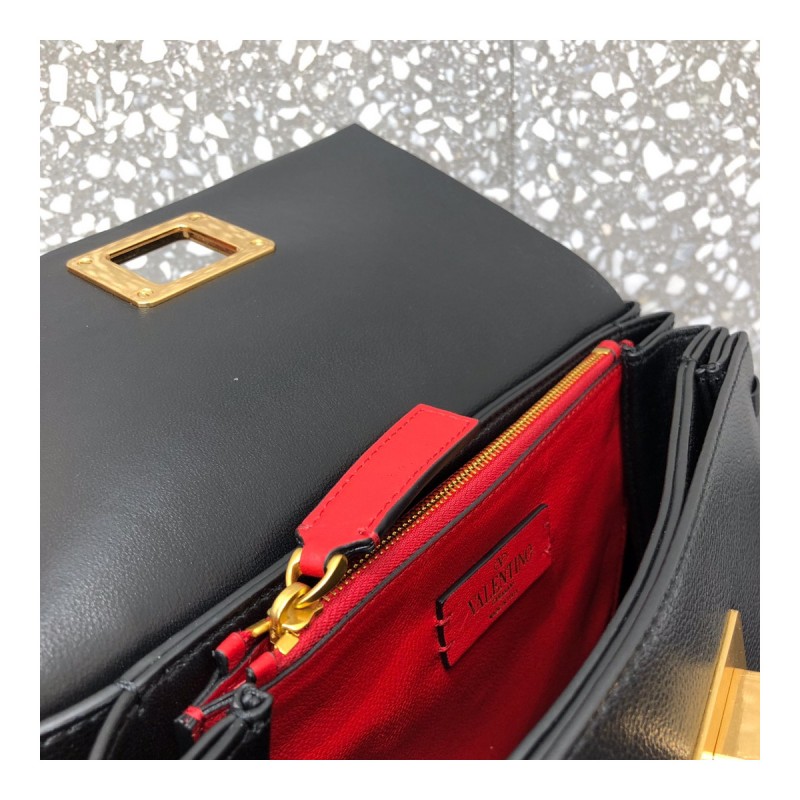 Valentino Garavani Small Vring Smooth Calfskin And Buffalo Leather Shoulder Bag 0003