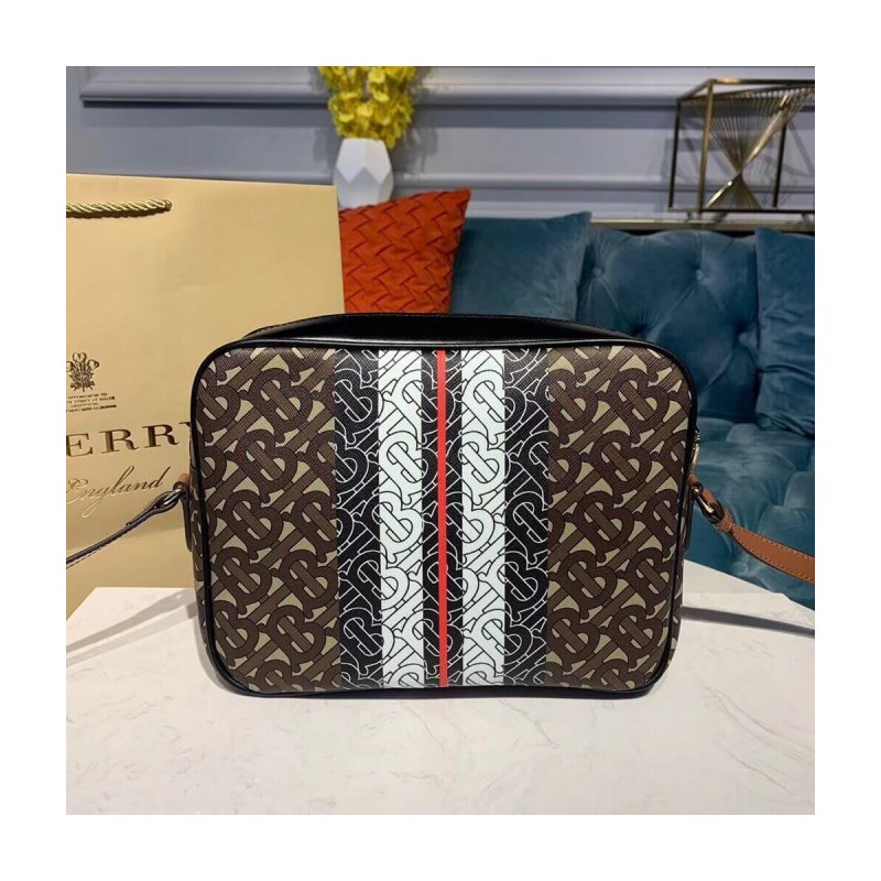 Burberry Medium Monogram Stripe E-canvas Camera Bag 80193761