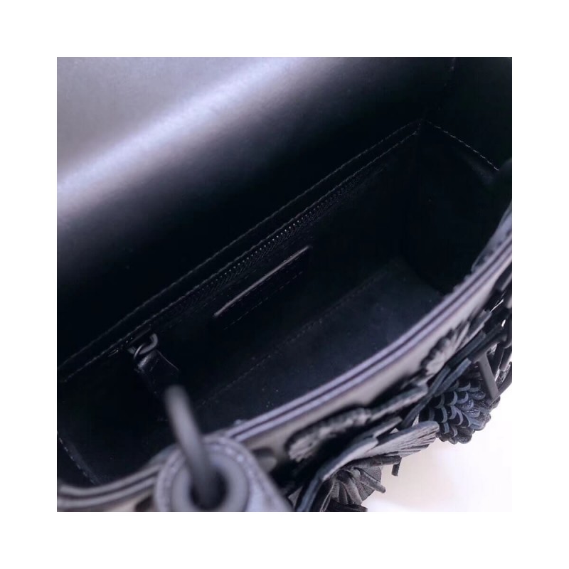 Christian Dior Lambskin Embroidered Flowers Mini "Lady Dior" Bag M0565